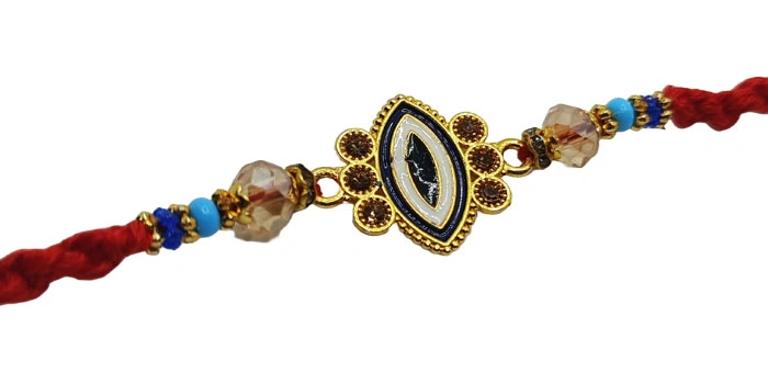 Eye-Shaped Rakhi with Eye Design and Stones