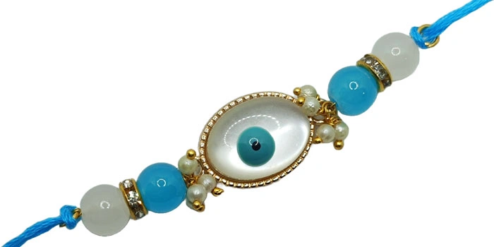 Beautifully Made Blue-eye Rakhi with Eye Design