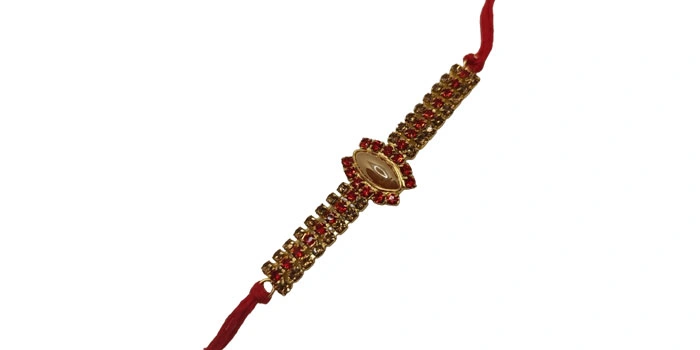 Gemstone Rakhi with Elegant Shiny Finish