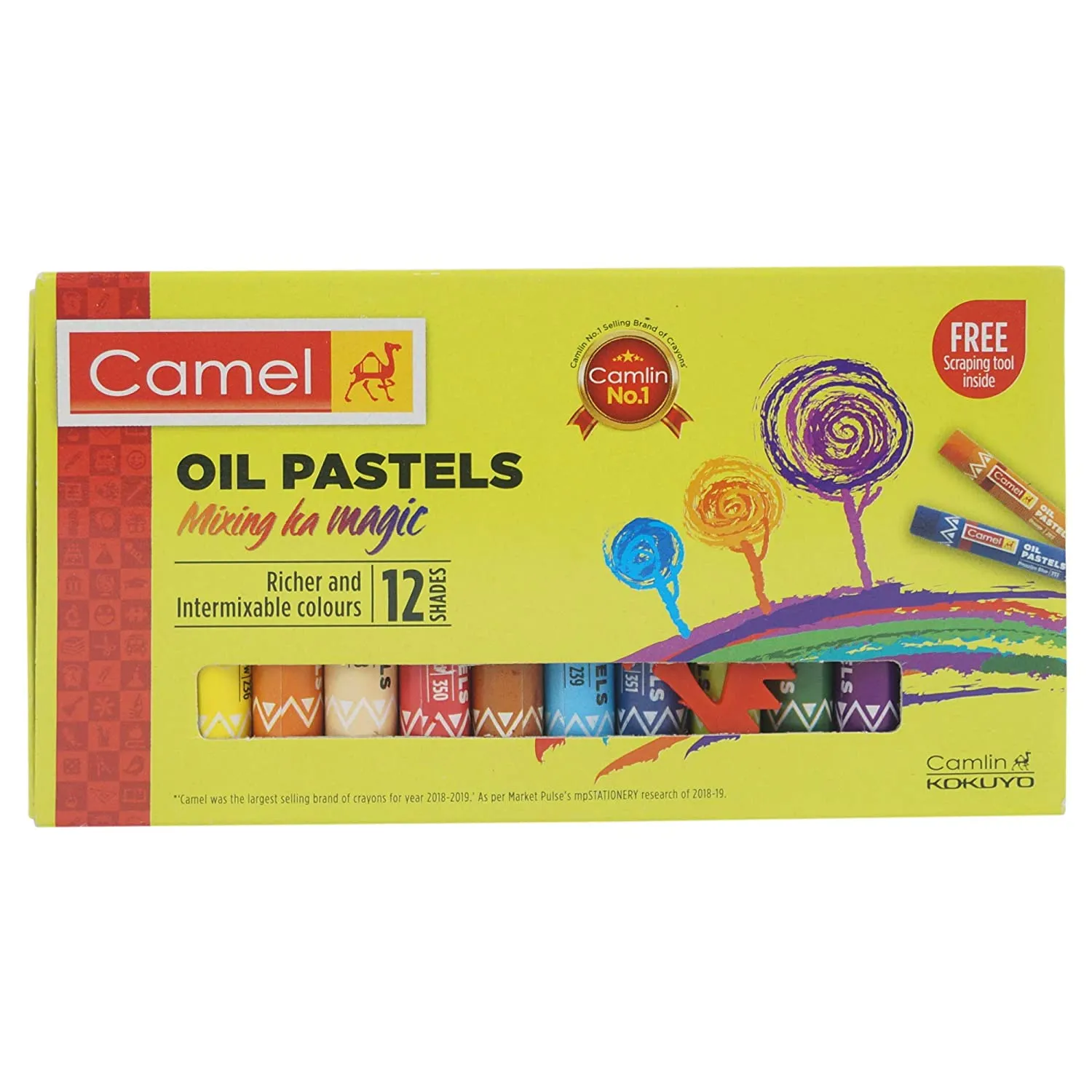 Oil Pastel Free Scraping Tool (12 Colour)