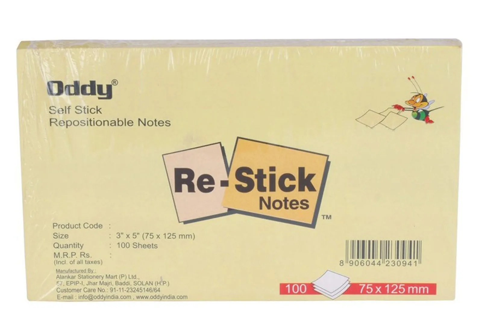 Re-stick Paper Notes Yellow 3X5 Inch Detail