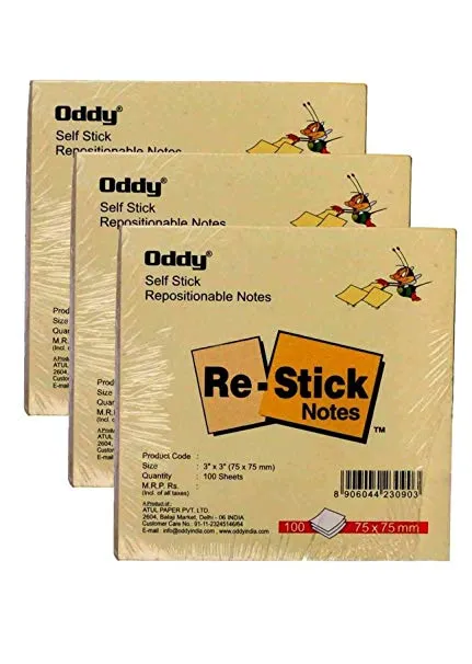 Re-stick Paper Note Ruled 4 X 2.75 Inch