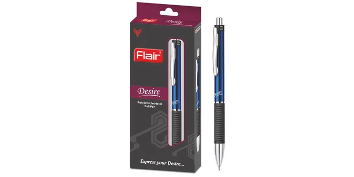 Desire Retractable Metal Ball Pen Blue