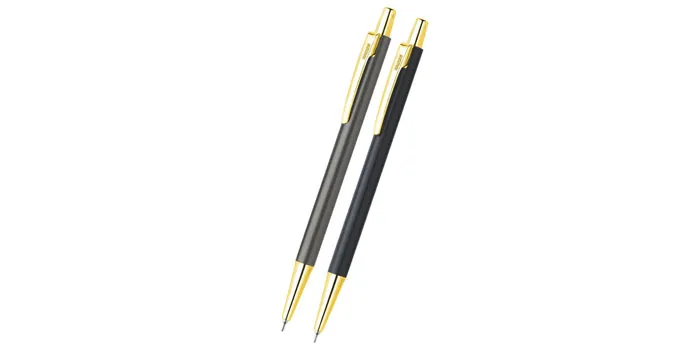 Slender Gold Metal Ball Pen Blue